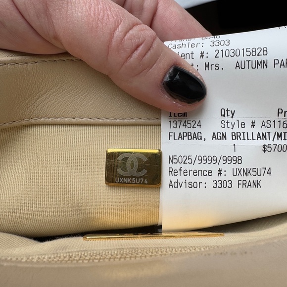 Lambskin Quilted Medium Chanel 19 Bag in Beige - Picture 14 of 14